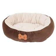 Aspen Pet Oval Cuddler Pet Bed, 20-Inch by 16-Inch, Chocolate Brown