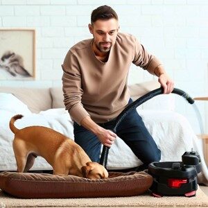 Dog Bed Being Vacuumed