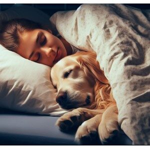 Dog Sleeping In Bed With Owner