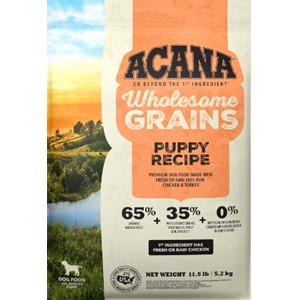 Pictured is the Acana Puppy Recipe Dry Dog Food