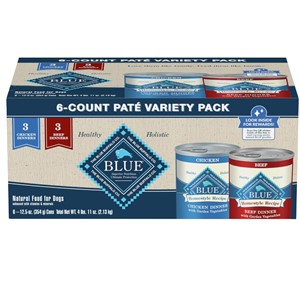 Pictured is the Blue Buffalo Variety Pack Wet Dog Food