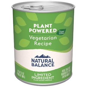 Pictured is the Natural Balance Vegetarian Recipe Wet Dog Food