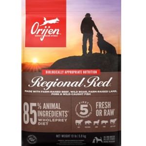 Pictured is the Orijen Regional Red Dry Dog Food